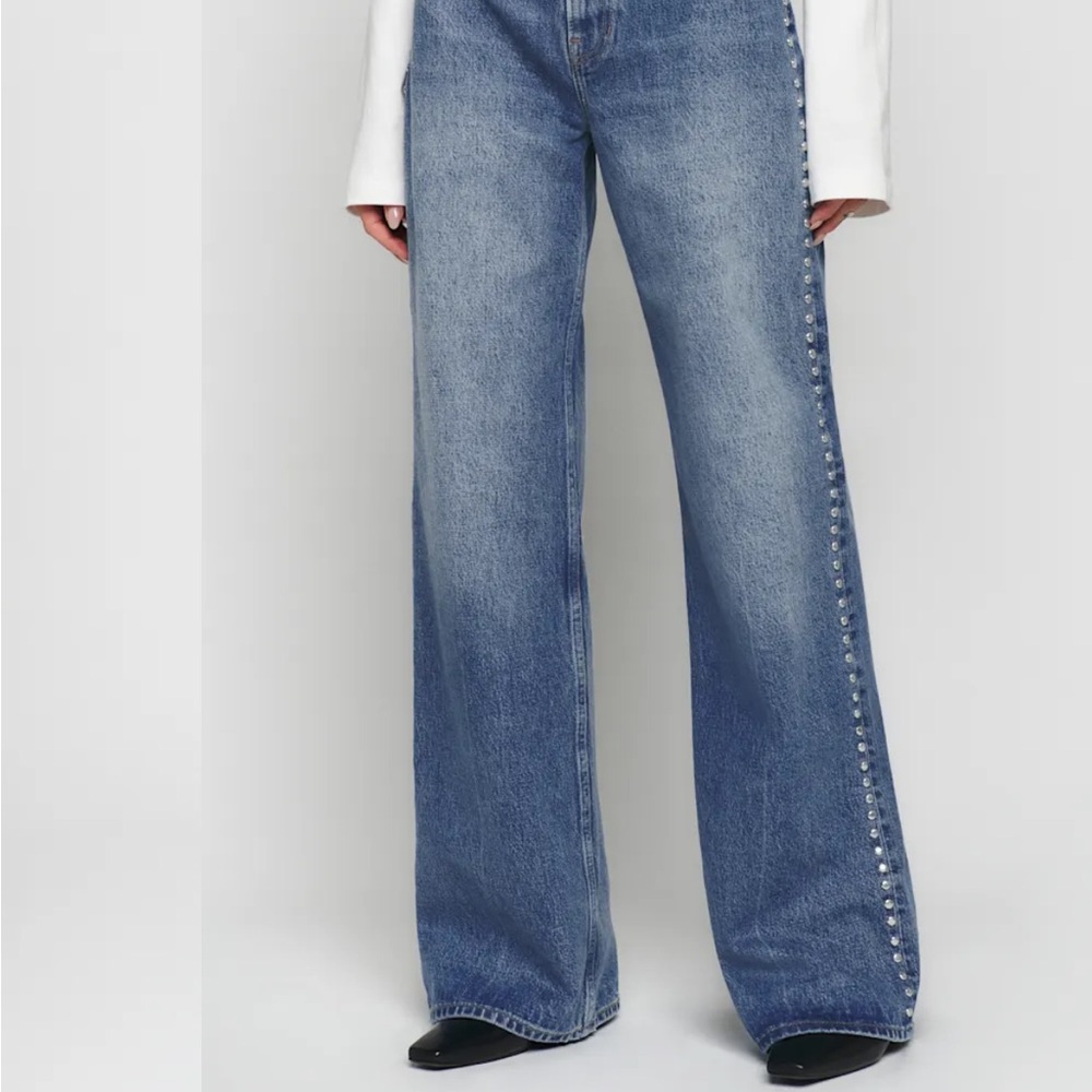 Reformation Studded Wide-Leg Jeans - Picture 3 of 7